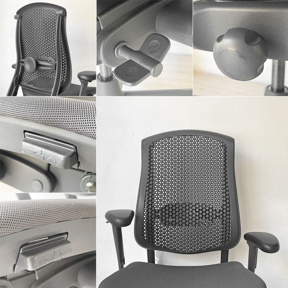 ハーマンミラー Herman Miller セラチェア Celle Chair デスクチェア オフィスチェア グラファイトカラー 廃盤 参考定価113,400円 ★