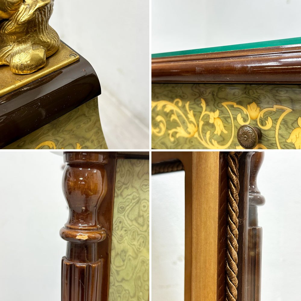 イタリア アルテム ARTEM 象嵌キャビネットクロック 303 ゼンマイ式置時計 ホールクロック ドイツムーブメント 現状品 ●