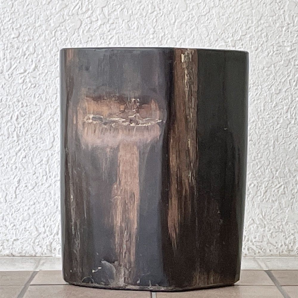 オーク ペトリファイド ウッド OAK Petrified Wood 珪化木 スツール H37.5cm サイドテーブル オブジェ ウッドストーン 鉱石 定価24万円 ◇