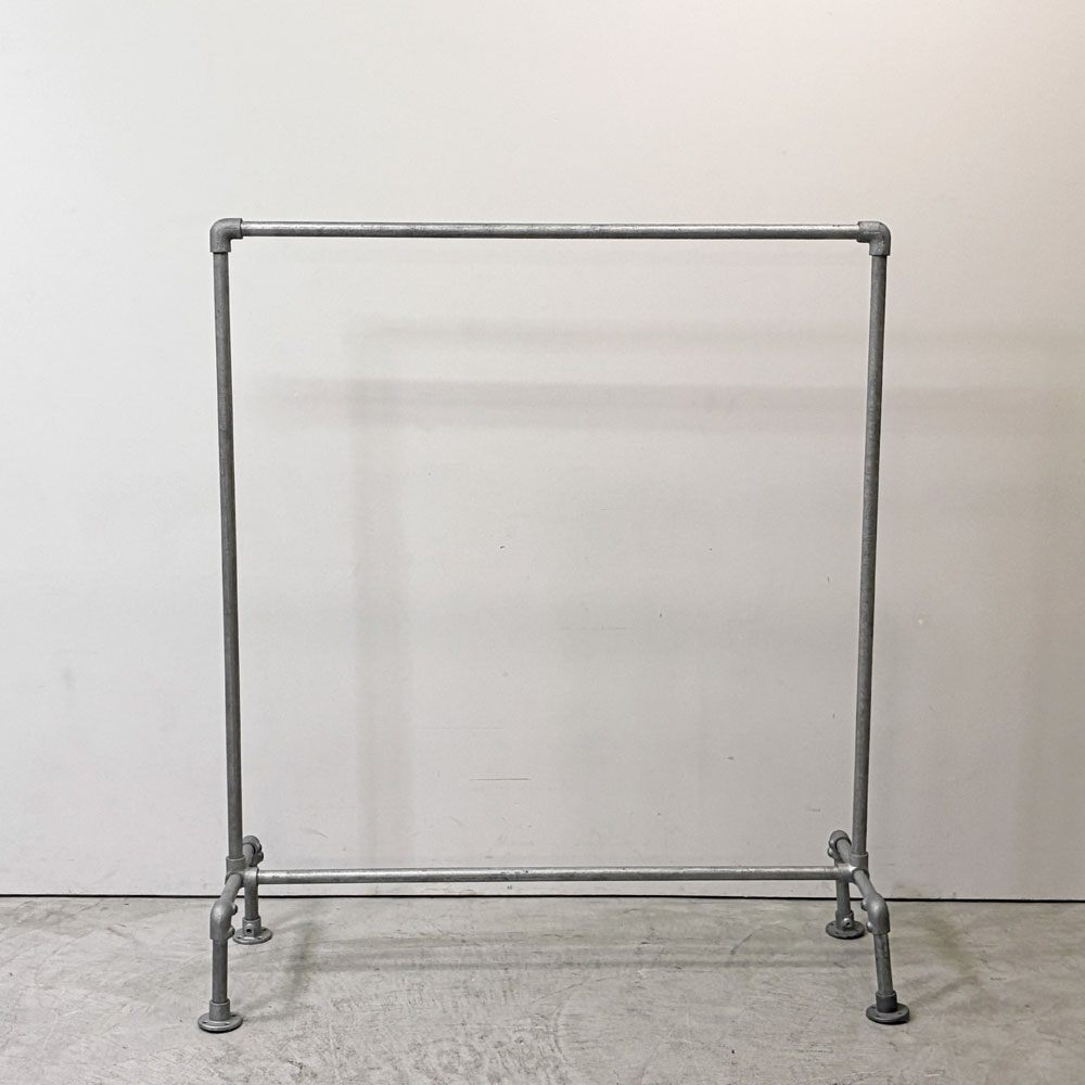 キークランプ KeeKlamp 単管パイプ ガス管 ハンガーラック パイプ シルバー H145.5cm インダストリアルデザイン 店舗什器 ●