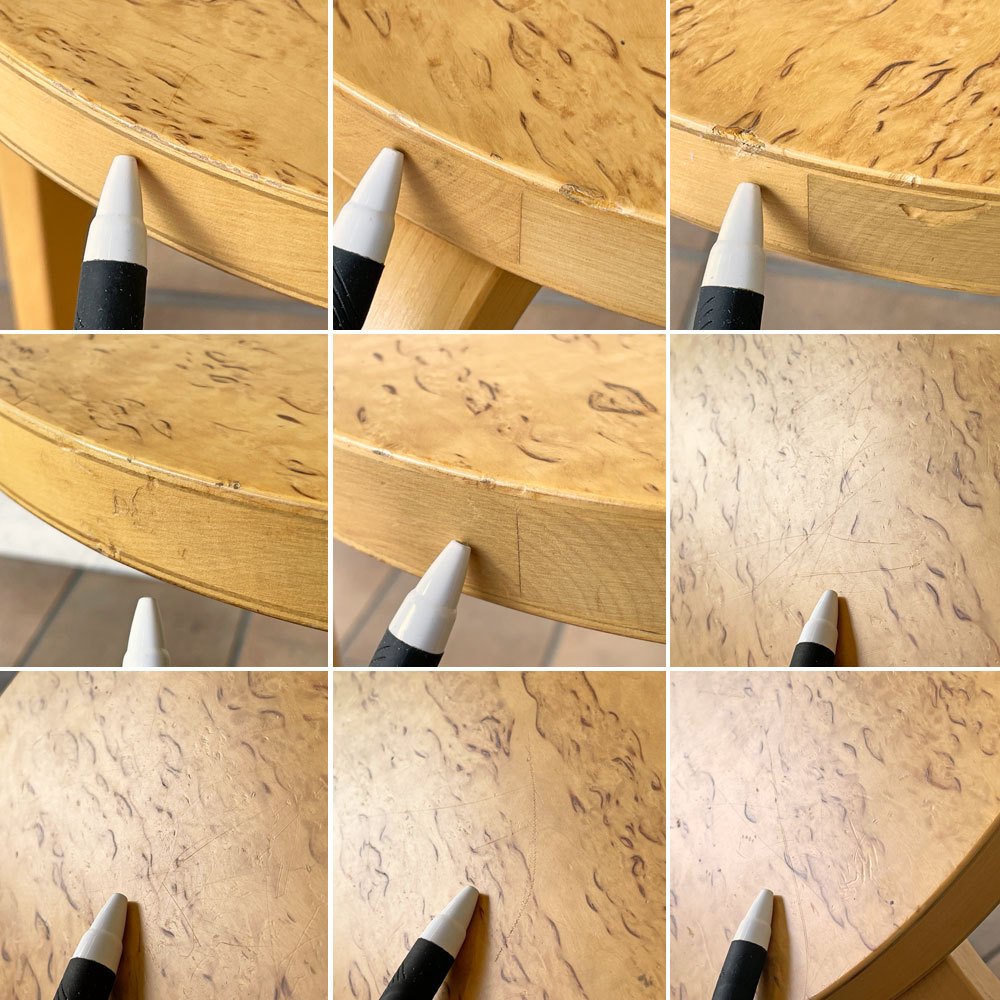 アルテック artek スツール60 Stool60 3本脚 2003年 スツール60の70周年記念 ゴールドプレート 限定モデル カーリーバーチ材 アルヴァ・アアルト 北欧家具 希少 ◇