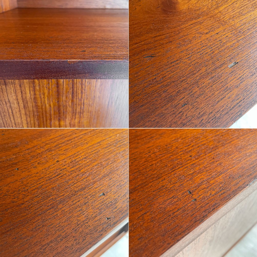 デンマークビンテージ Danish Vintage チーク材 キャビネット サイドボード ハイタイプ 4スライドドア＋3ドロワー W152cm 北欧家具 ♪