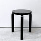 アルテック artek スツール60 オールブラック ラッカー 3本足 アルヴァ・アアルト フィンランド バーチ材 北欧家具 ●