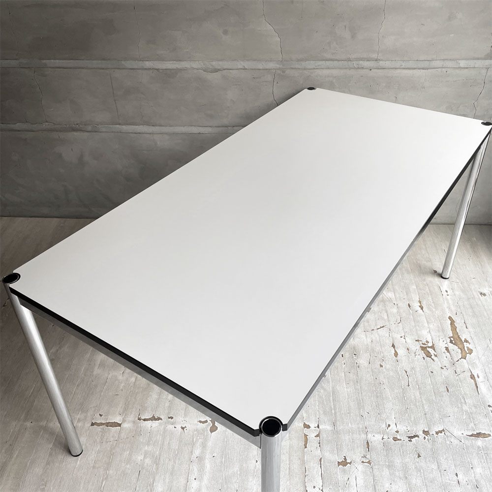 USMハラー USM Haller モジュラーファニチャー ハラーテーブル ワーキングデスク パールグレーラミネート(ホワイト) W150cm 高さ調整機能付き アジャスター オフィス家具 スイス ♪