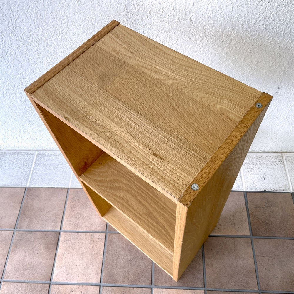 無印良品 MUJI スタッキングシェルフ 1列2段 オーク材 オープンシェルフ 本棚 収納棚 飾り棚 W42cm ナチュラル ◇