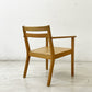 無印良品 MUJI タモ材 ラウンジチェア アームチェア 板座 ナチュラルスタイル 廃番 ●