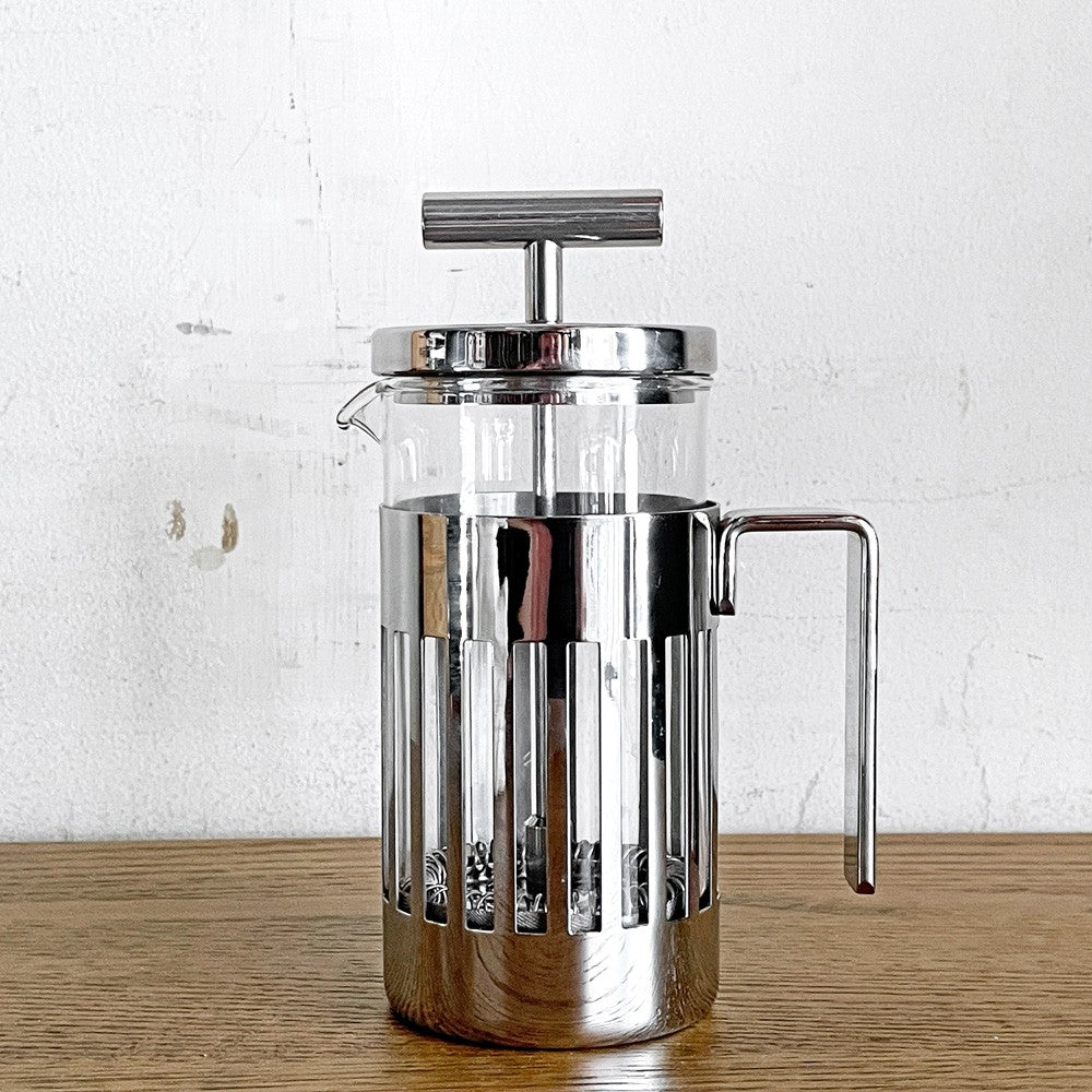 アレッシー ALESSI 9094 プレスフィルターコーヒーメーカー press filter coffee maker 3カップ用 コーヒーポット ティーポット ステンレス 耐熱ガラス アルド・ロッシ Aldo Rossi イタリアンモダン ■