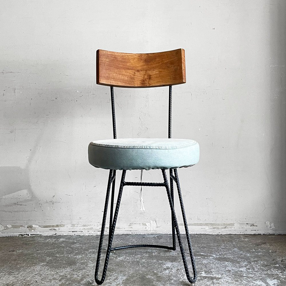 ディーボディ d-Bodhi カンパーニャ チェア デニム CAMPAGNA CHAIR ダイニングチェア チーク古材×アイアンレッグ インダストリアルデザイン B ■