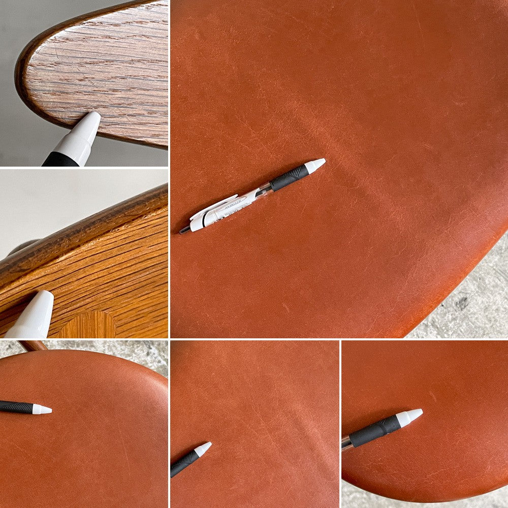 カールハンセン＆サン Carl Hansen & Son CH33P オーク材 レザーシート 本革 ダイニングチェア ハンス・J・ウェグナー 定価￥156,200- B ■