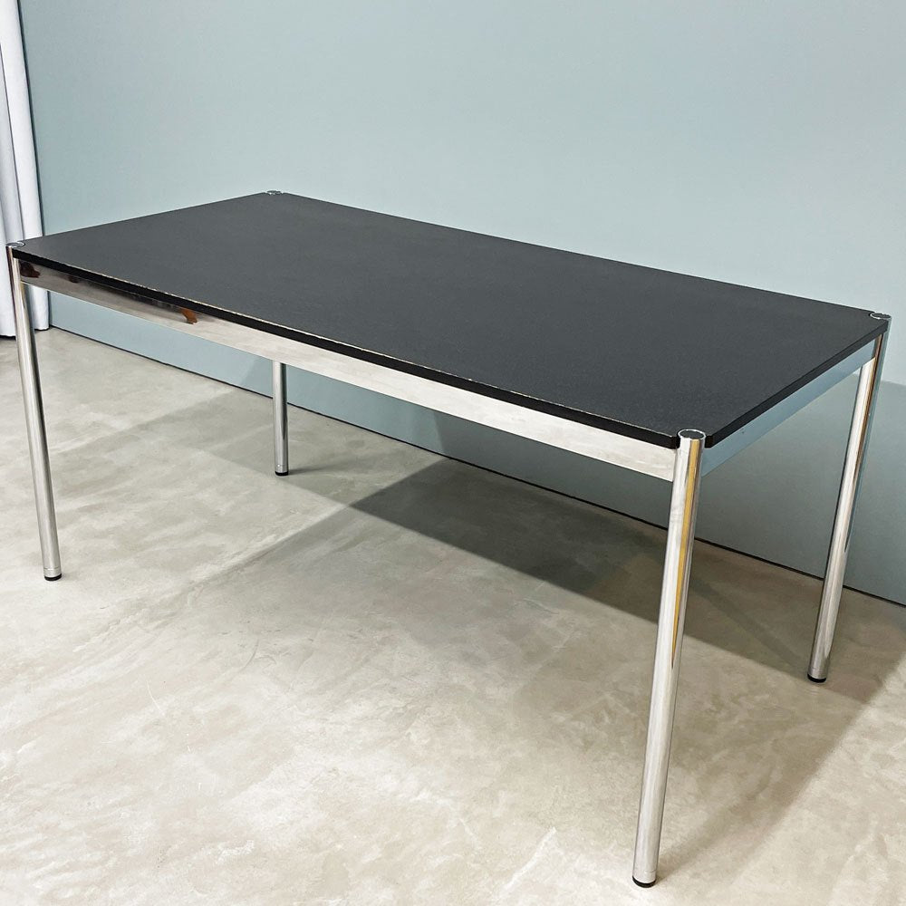 USMモジュラーファニチャー USM Haller USMハラーテーブル ワーキングデスク ダイニングテーブル オーク材 ブラック W150×D75×H72cm アジャスター 高さ調整リング付き+H2cm ◎