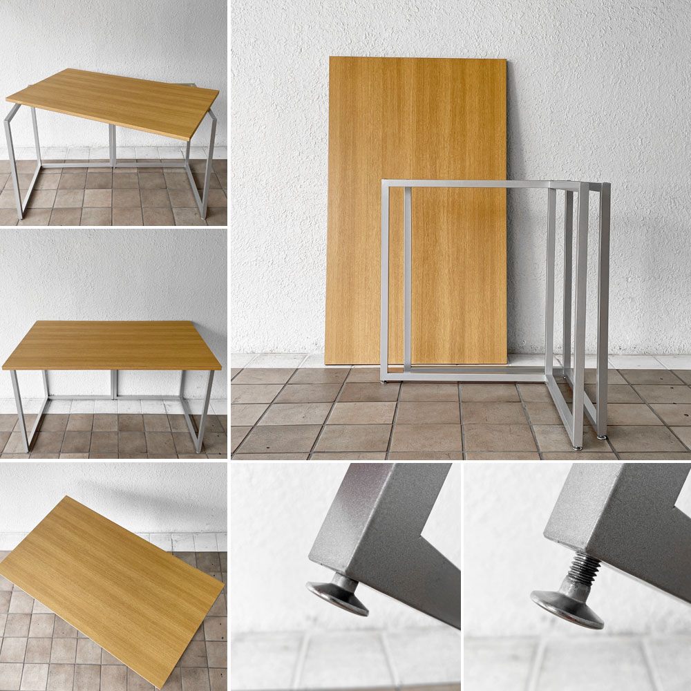 ビスレー BISLEY デスクプラン DESK PLAN Lフット ワーキングテーブル デスク オーク メラミン天板 スチール脚 W120cm イギリス ◇