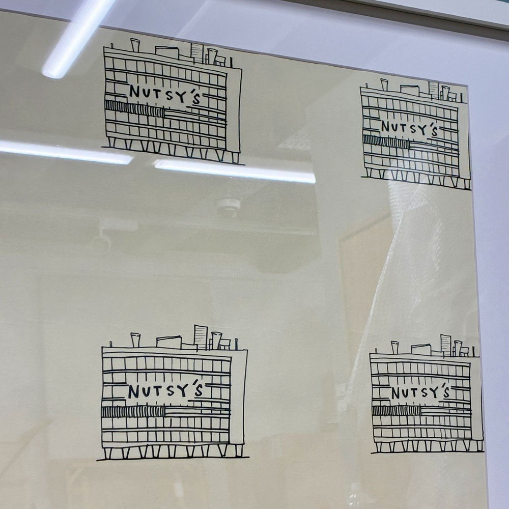 トムサックス TOM SACHS ラッピングペーパー Nutsy's ル・コルビュジエ ユニテ・ダビタシオン 額装品 壁掛け ◎