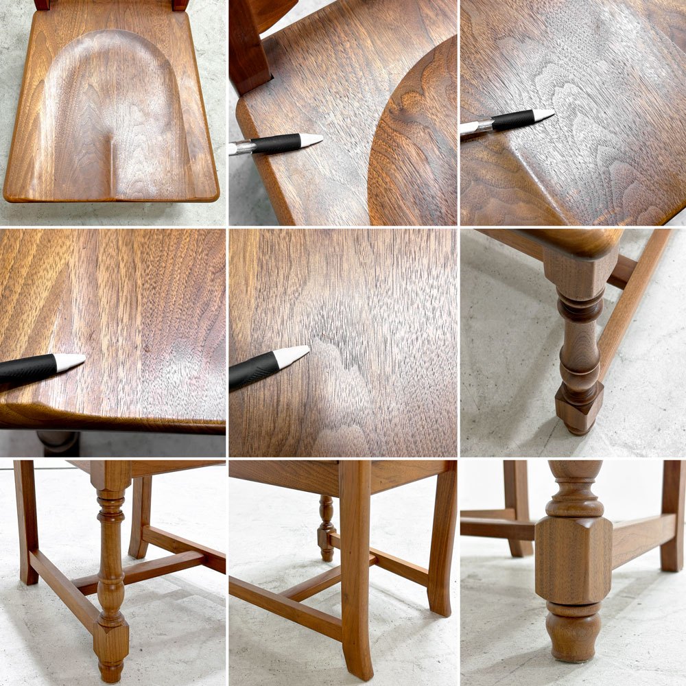 ノックオンウッド Knock on wood コロニアル ハイバックチェア1 ダイニングチェア ウォールナット無垢材 クラシカルデザイン ●