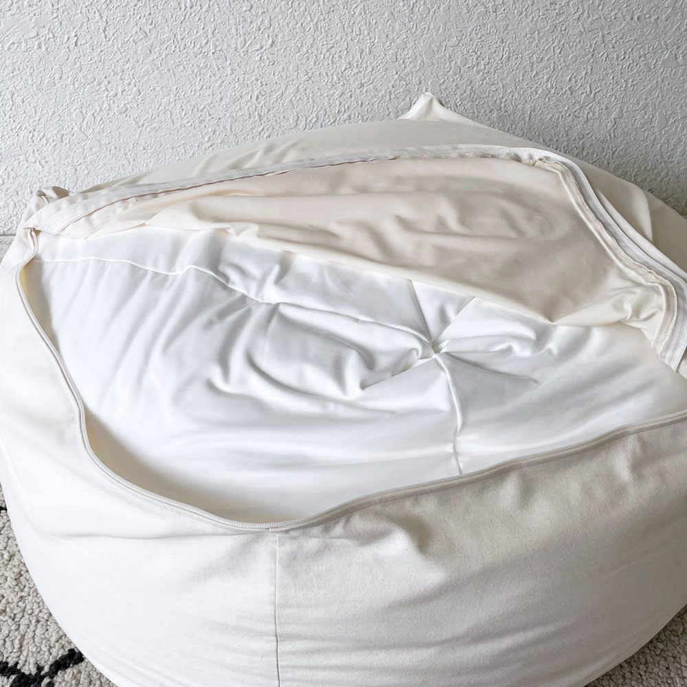 無印良品 MUJI 体にフィットするソファ ビーズクッション オフホワイト 定価15,980円 良品 B ◇