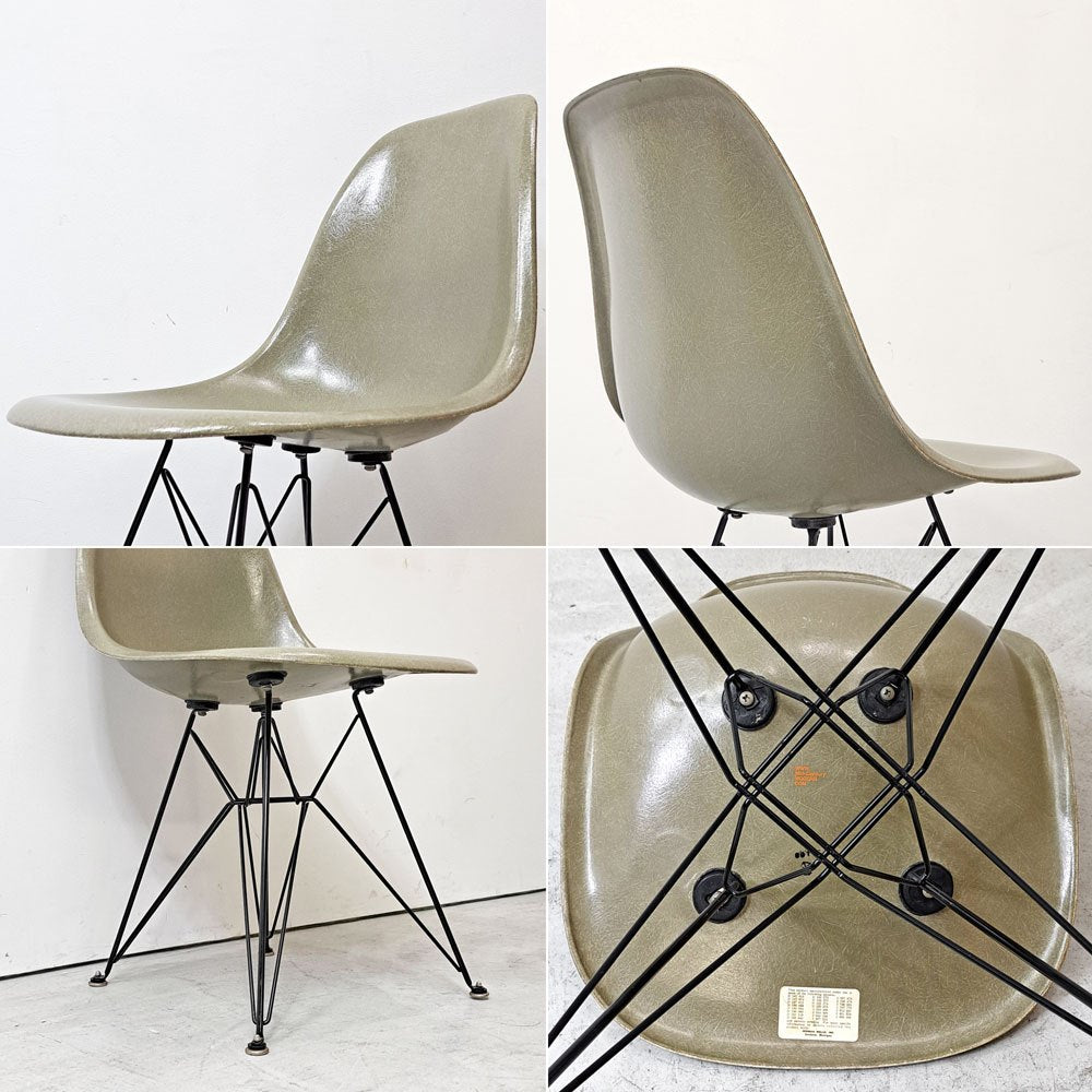 ハーマンミラー Herman Miller ビンテージ サイドシェルチェア ダイニングチェア 2nd FRP グレージュ エッフェルベース イームズ ミッドセンチュリーモダン取扱い ●