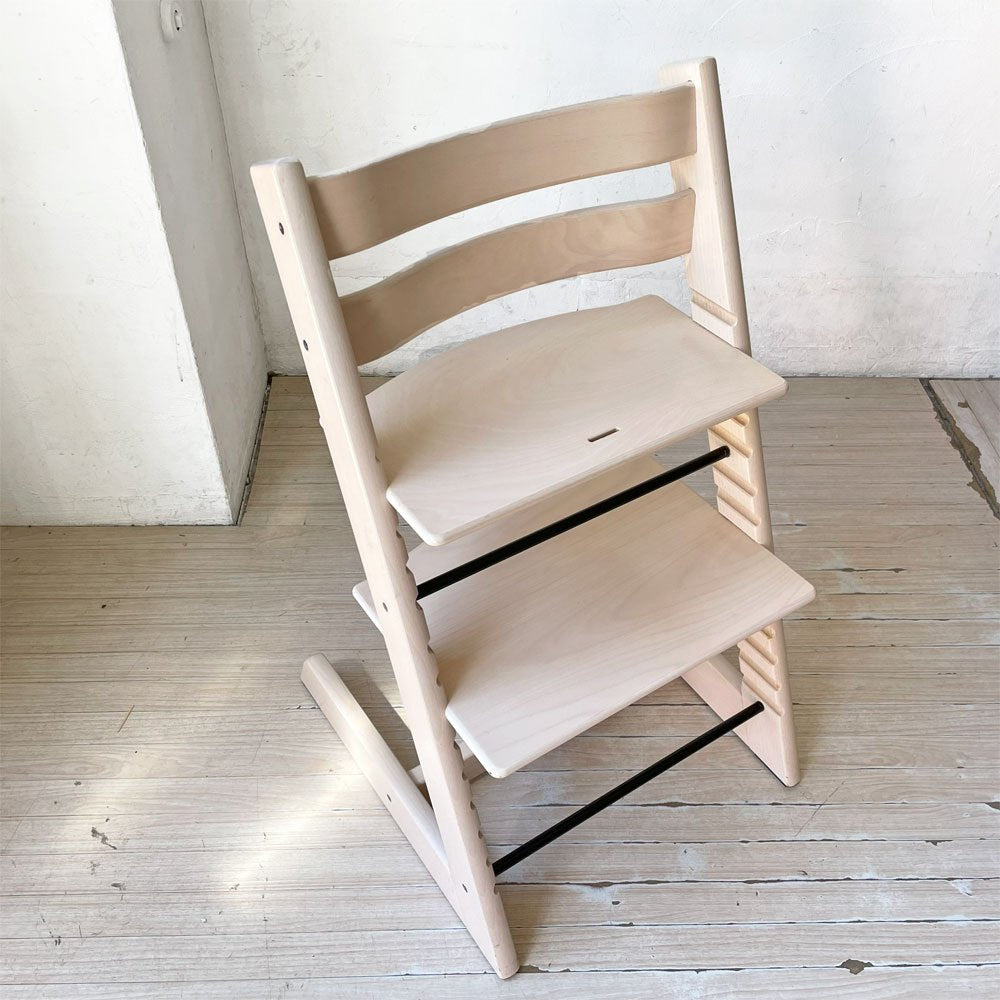 ストッケ STOKKE トリップトラップ TRIPP TRAPP ホワイトウォッシュ ベビーチェア キッズチェア S/N6～ ノルウェー 北欧家具  ★