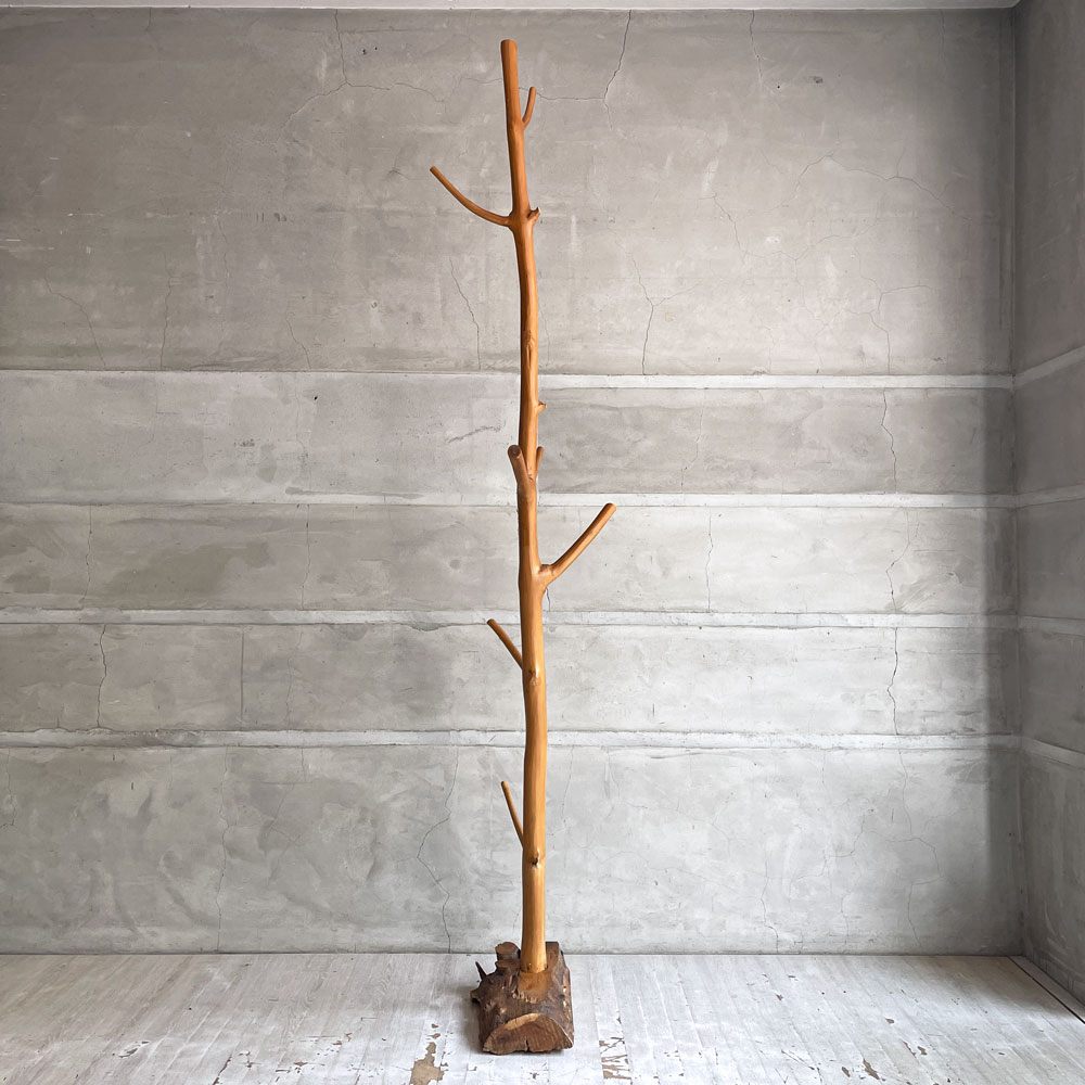 ループ LOOP チーク ポールハンガー コートスタンド チーク無垢材 H199cm ナチュラルデザイン ハンドメイド アジアン家具 バリ家具 ♪
