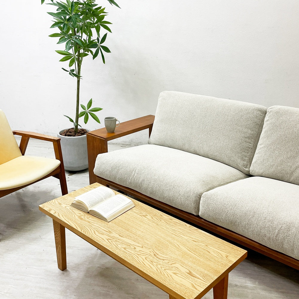 ソース source プーロ PURO 3Pソファ 3人掛けソファ W224cm ホワイト ベリーゼ無垢材 ナチュラルモダン 定価 ￥272,800- ●
