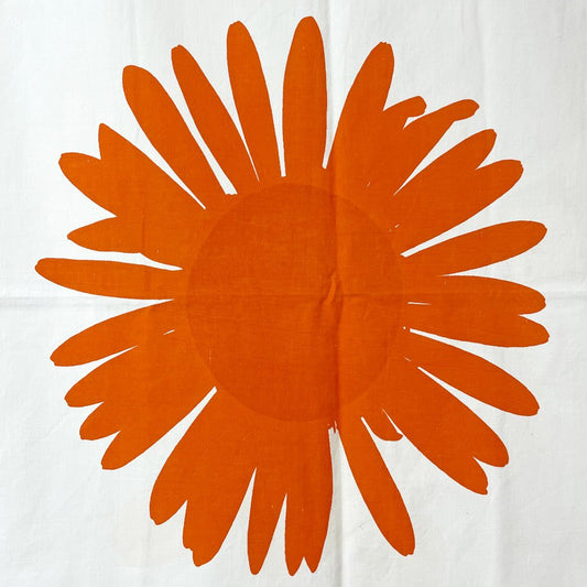 プリンテックス Printex (マリメッコ Marimekko) Auringonkukka 生地 ファブリック 124×122cm マイヤ・イソラ Maija Isola フィンランドビンテージ ●