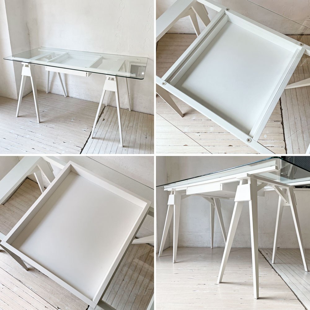 デザインハウスストックホルム DESIGN HOUSE Stockholm アルコ Arco デスク ガラス天板 廃盤 ★