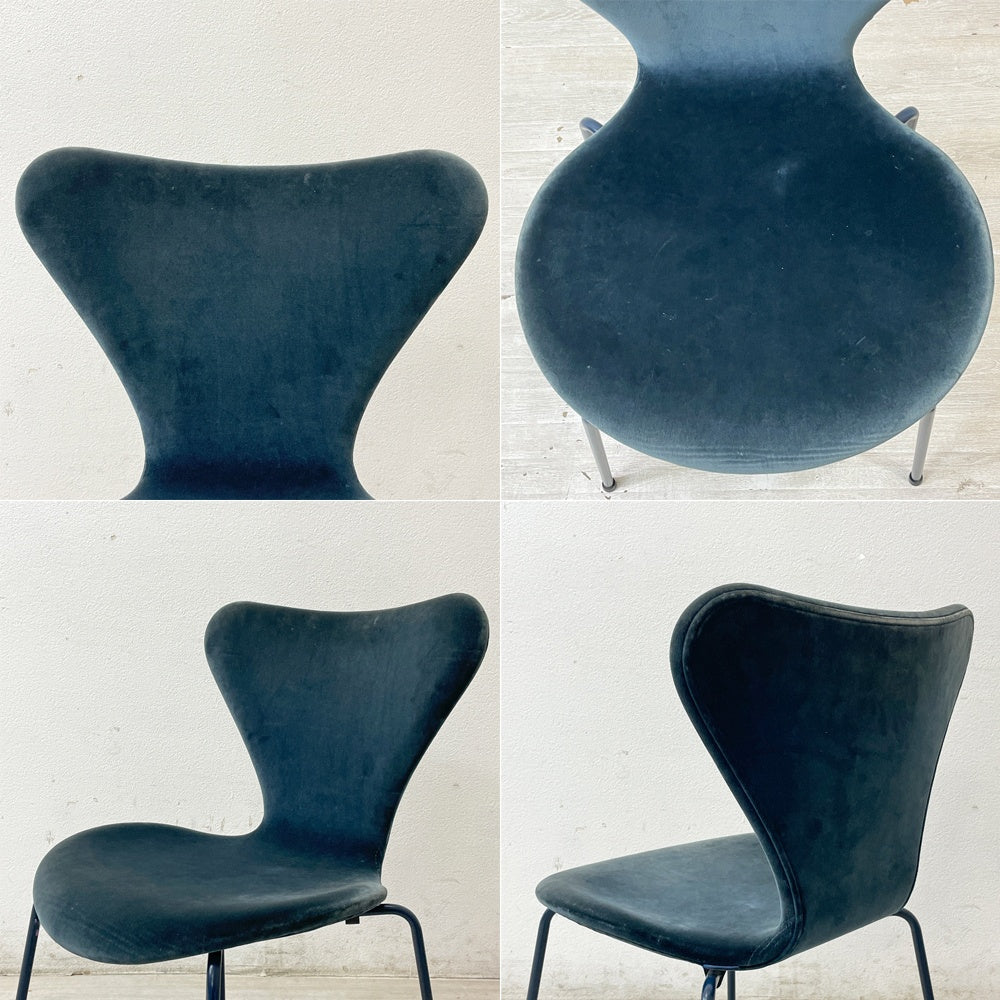 フリッツハンセン Fritz Hansen 3107 セブンチェア フルパティング アルネ・ヤコブセン ミッドナイトブルー デンマーク 北欧家具 A ●