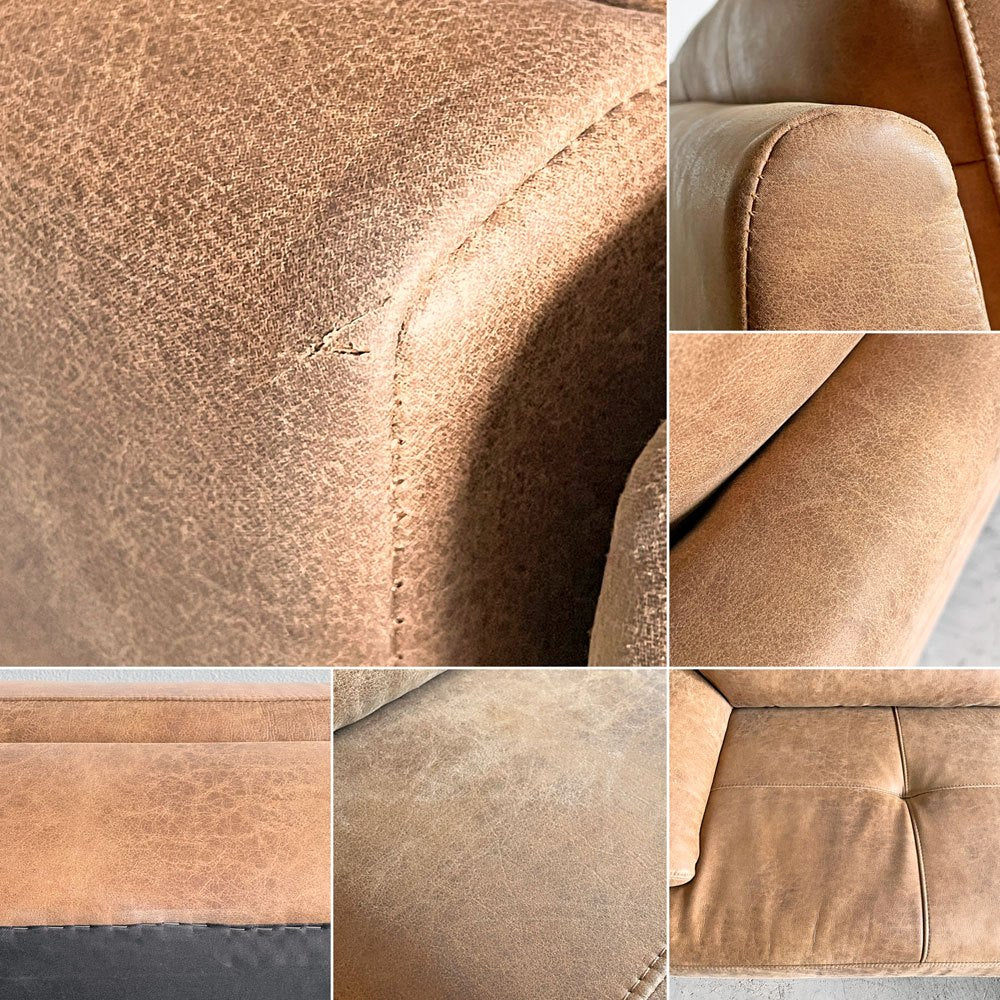 リラックスフォーム RELAX FORM トレビソ TREVISO カウチソファ 左カウチ W280cm スーパーレザーテックス オーカーブラウン 関家具 定価￥307,725- 〓