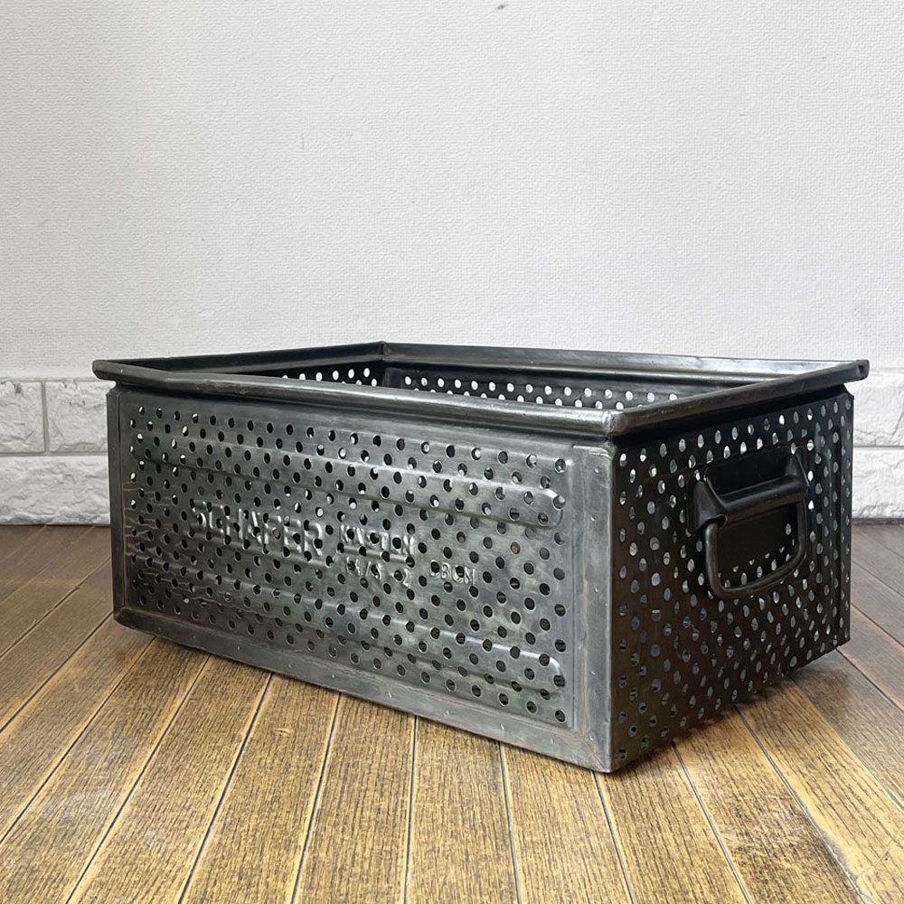 SCHAFER スタッキング ストレージボックス パンチングメタル インダストリアル ドイツビンテージ C ◎