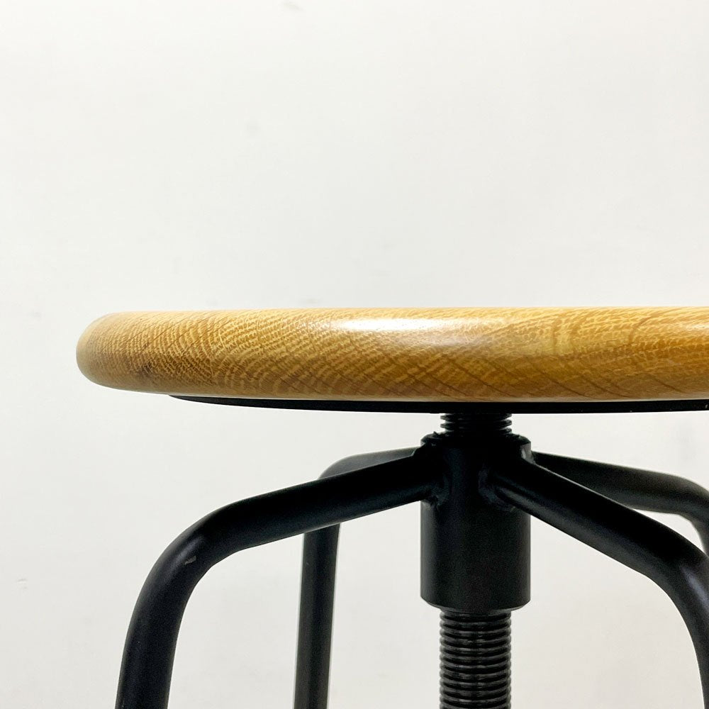 クラッシュゲート CRASHGATE ノットアンティークス Knot Antiques コンベックス CONVEXⅢ STOOL ハイスツール Lサイズ オーク材 昇降式 ●