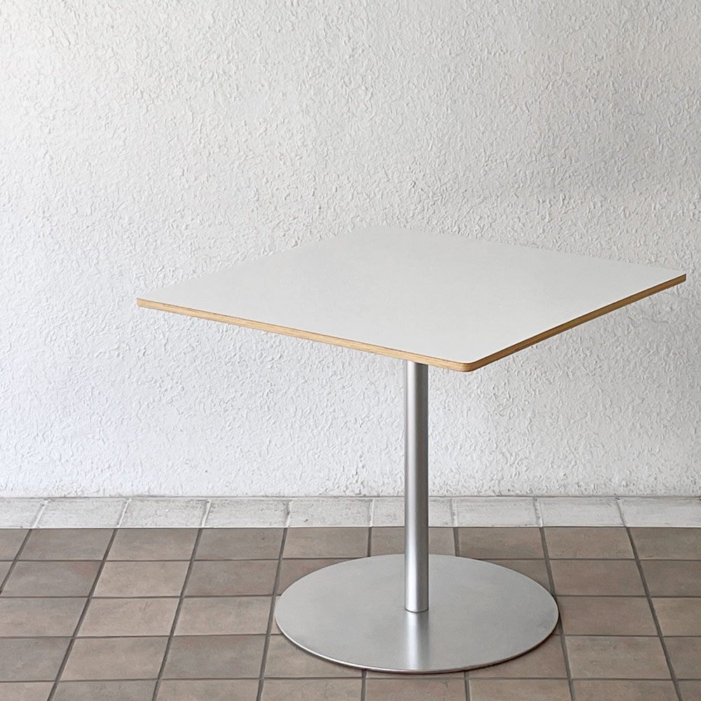 ラパルマ Lapalma ロンド RONDO スクエア カフェテーブル ロマーノ・マルカート ダイニングテーブル ホワイト W80cm 廃番 ◇