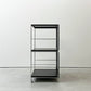 無印良品 MUJI ステンレスユニットシェルフ 小 W58 3段 バックパネル付き ダークグレー モダンデザイン ●