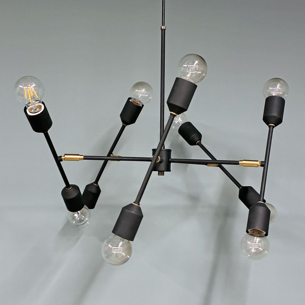 インターフォルム INTERFORM フリントロップ Frintrop LT-3051 ペンダントライト 10灯 ブラック ミッドセンチュリー モダン 可動式アーム ◎