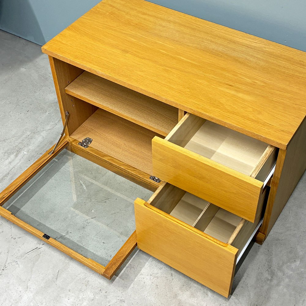無印良品 MUJI AVボード AVラック 引出し付 オーク材 W90cm ナチュラル シンプル 定価￥17,430- ◎