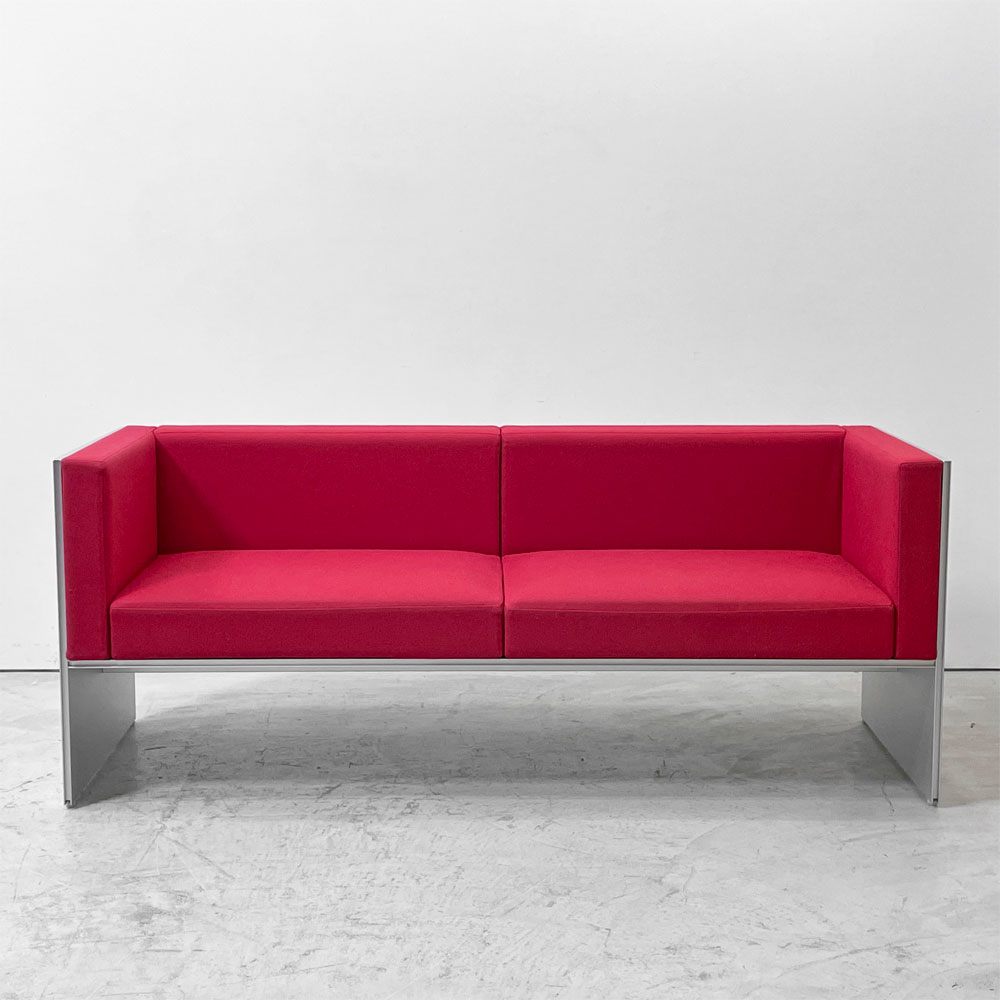 カッシーナイクスシー Cassina ixc. エアーフレーム AIR FRAME 30073 ミッドソファ MID SOFA 3人掛け 2シーター W166cm レッド系 ファブリック デヴィッド・チッパーフィールド ●