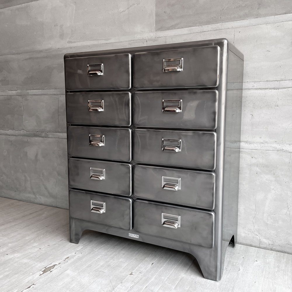 ダルトン DULTON 2カラム バイ 5ドロワーズ 2 COLUMNS BY 5 DRAWERS RAW スチール キャビネット チェスト インダストリアル 定価￥107,800- ♪