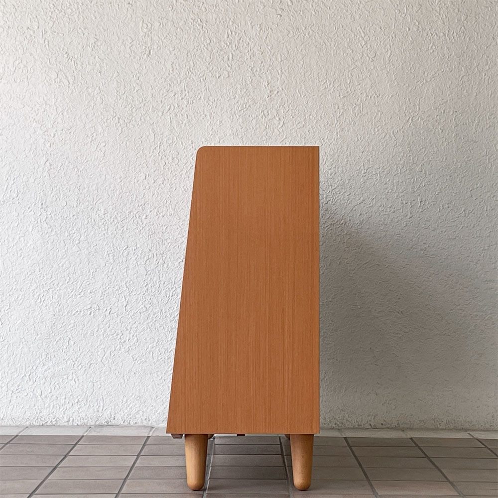 ウニコ unico アルベロ ALBERO ブックシェルフ ワイド チーク材 本棚 飾り棚 W111cm 北欧スタイル 廃番 ◇