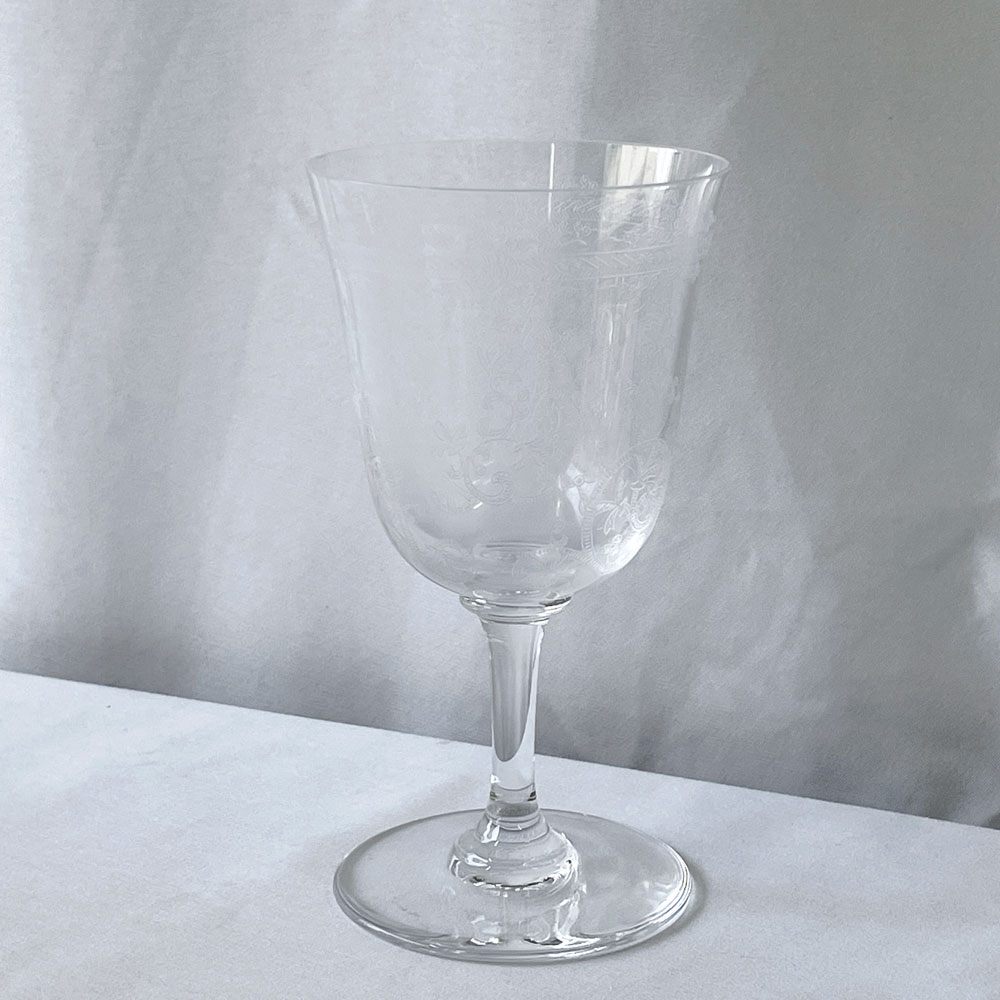 オールドバカラ Old Baccarat ラファイエット Lafayette ワイングラス 果実酒杯 アシッドエッチング 植物模様 クリスタルガラス フランスビンテージ ◇