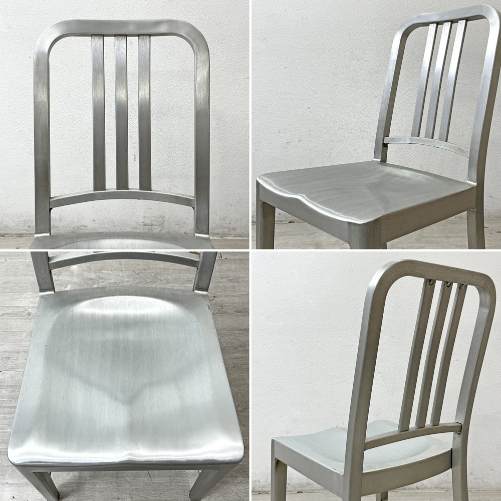 エメコ emeco ネイビー NAVY チェア No.1006 ダイニングチェア ブラッシュドアルミ インダストリアル ミッドセンチュリーデザイン ●