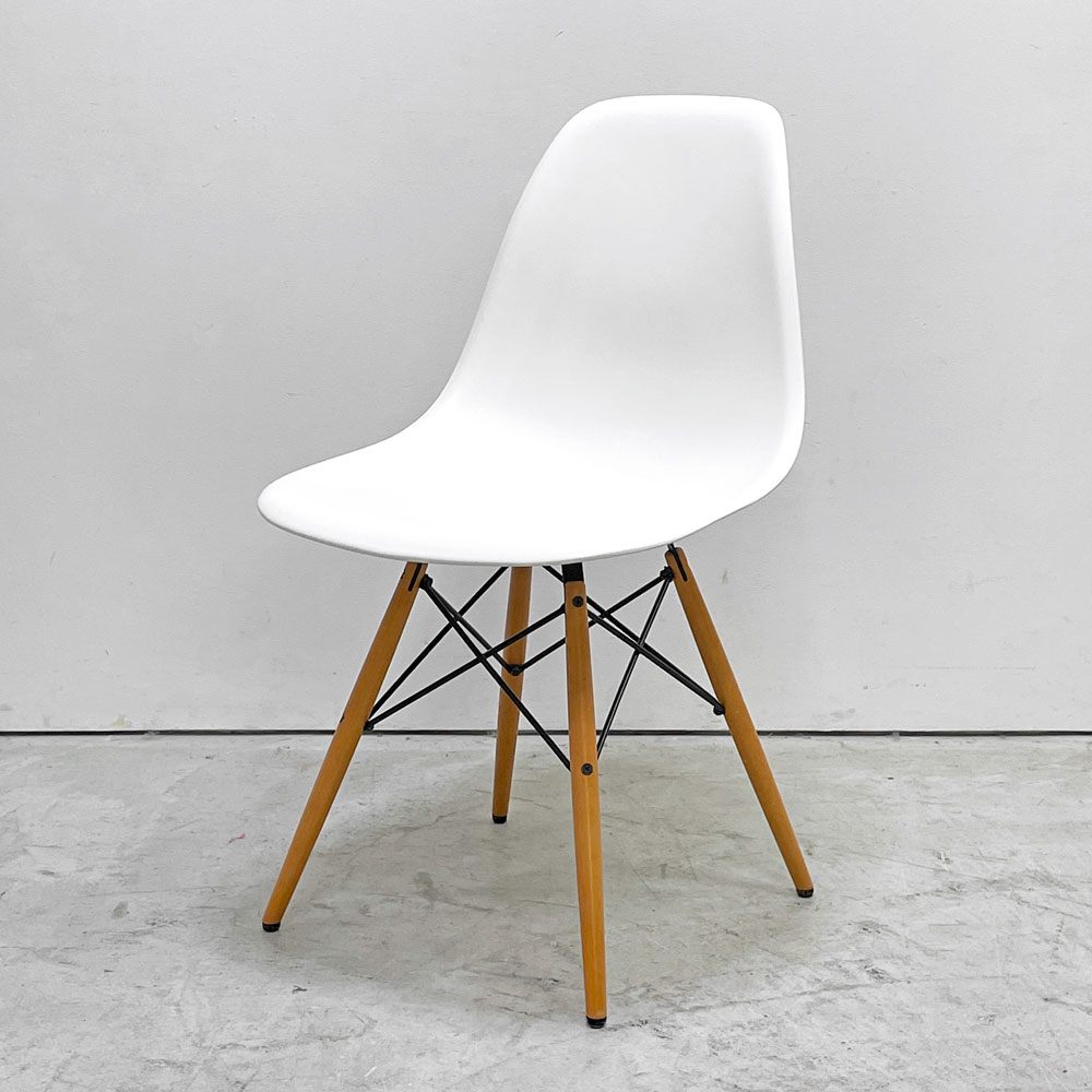 ヴィトラ vitra サイドシェルチェア ポリプロピレン製 ホワイト ドゥエルレッグ DSW C&R イームズ ミッドセンチュリー C ●