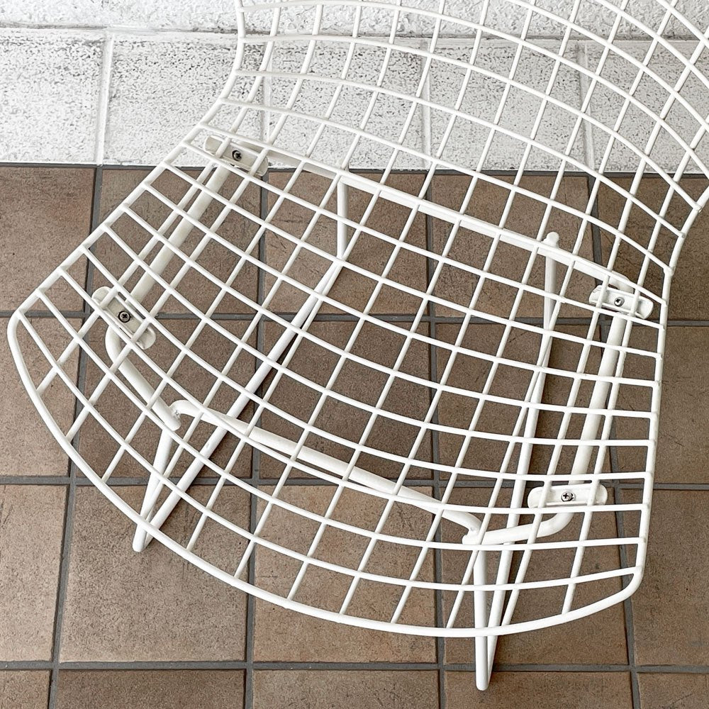 ノル Knoll 420 サイドチェア ワイヤーチェア ホワイト ハリー・ベルトイア Harry Bertoia ミッドセンチュリー 名作椅子 ◇