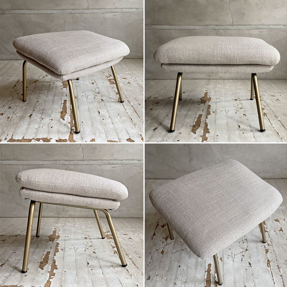 ウエストエルム West Elm ロワン ROWAN ラウンジチェア イージーチェア＆オットマン ベージュ系 ファブリック モダンデザイン ♪