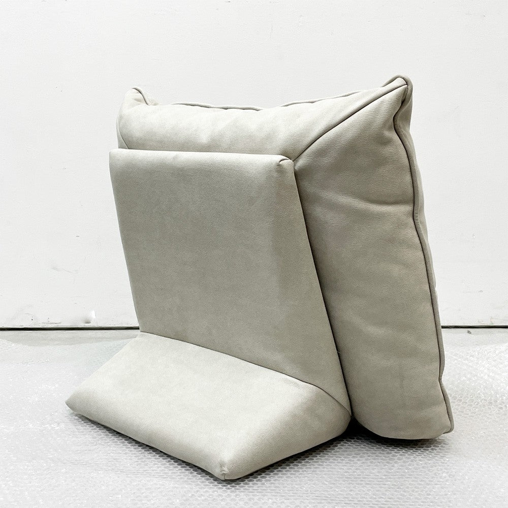 リラックスフォーム RELAX FORM アルフレード ALFREDO ソファ 背クッション ハイタイプ プラチナグレー 置き型クッション レザーテックス H52cm 関家具 展示品 美品 ●