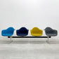 ハーマンミラー Herman Miller ビンテージ エアポートベンチ タンデムシート 4連 アームシェル 2nd ファブリック 新品張替え済 イームズ 希少 B 〓