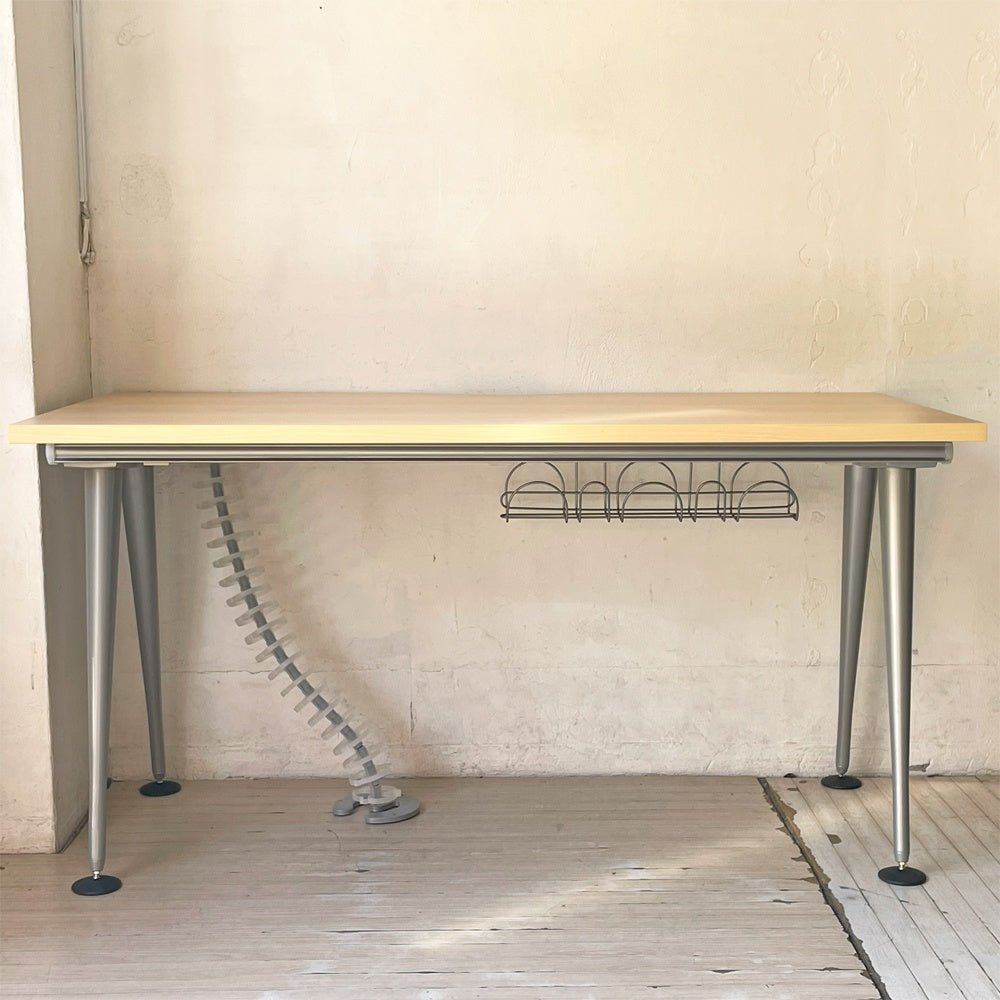 ハーマンミラー Herman Miller アバックエンバイロメンツ ABAK ミーティングテーブル デスク W140cm ナチュラルカラー ケーブルスパイン付 ティム・ウォレス ★