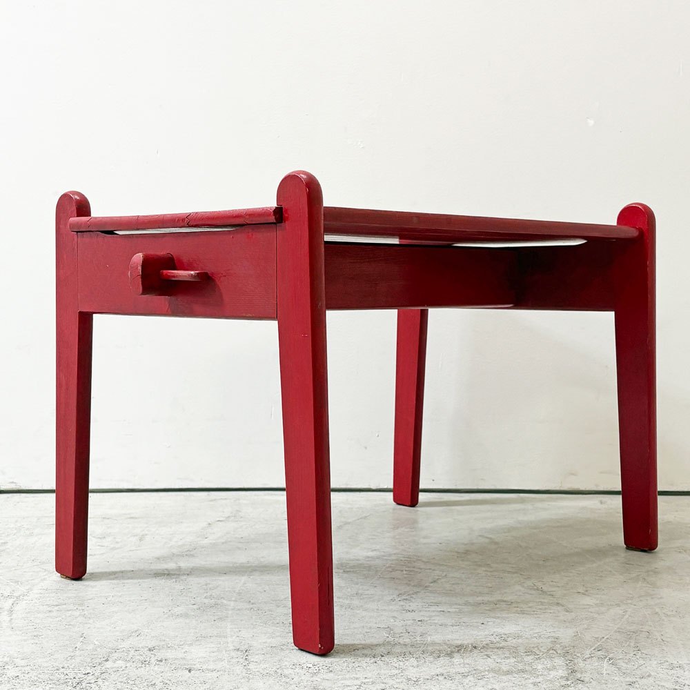 ゲタマ GETAMA ピーターズテーブル PETER'S TABLE ハンス・J・ウェグナー レッド ペインデッド 北欧ビンテージ 希少 ●