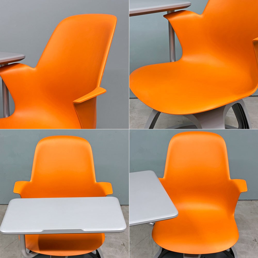 スチールケース Steelcase ノード node ミーティングチェア オフィスチェア シトロン 可動式サイドテーブル＆キャスター付き ◎ ◎
