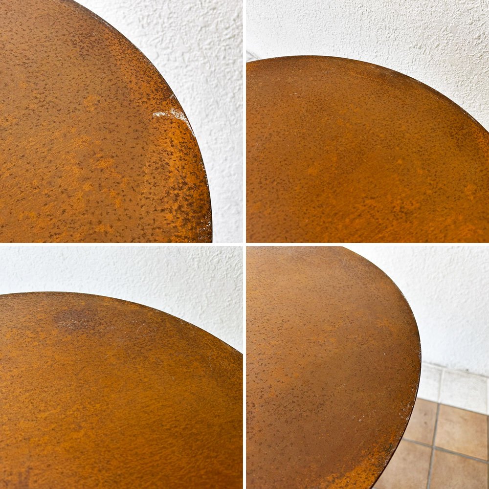 ビンテージ vintage アイアン ガーデンテーブル カフェテーブル Φ52cm フレンチスタイル クラシカルデザイン ◇