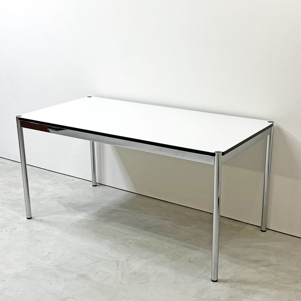 USMモジュラーファニチャー USM Haller USMハラーテーブル ワーキングデスク ダイニングテーブル パールグレーラミネート W150×D75×H74cm アジャスター 高さ調整リング付き+H2cm ●