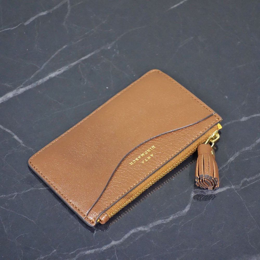アニヤハインドマーチ ANYA HINDMARCH Peeping Eyes ジップ カードケース パスケース ゴートレザー ◎