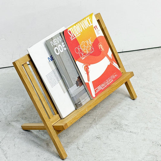 QUIET SPACE TOOL & FURNITURE アニー Annie マガジンラック ディスプレイラック クリ材 ナチュラル 国産家具 定価￥30,800- ●