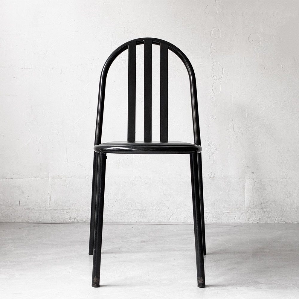 フランスビンテージ French Vintage ステヴァンチェア Stevens Chair モデルC Model C ブラック レザー クッションシート ロベール・マレ＝ステヴァンス  ★